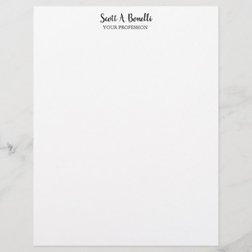 Unique Elegant Plain Simple White Special Letterhead