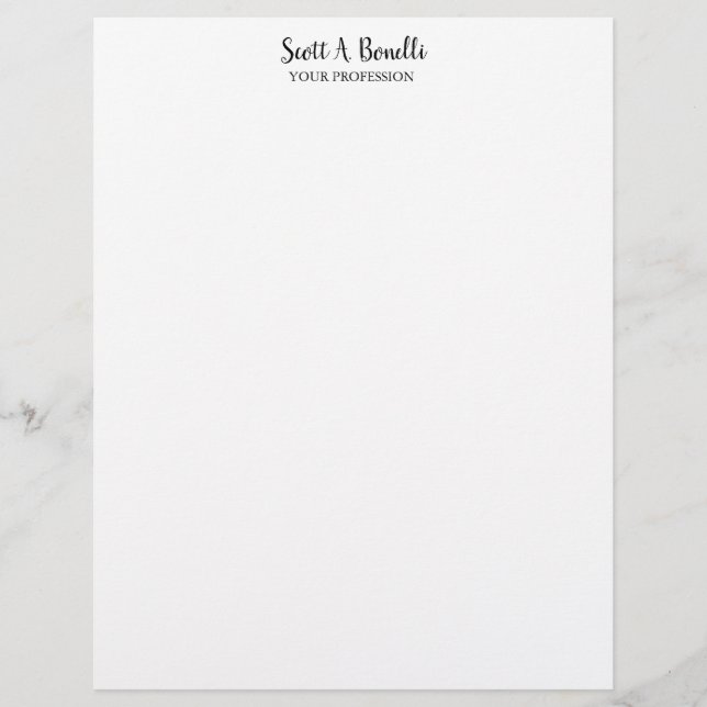 Unique Elegant Plain Simple White Special Letterhead (Front)