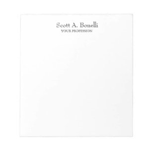 Unique Elegant Plain Simple White Special Notepad