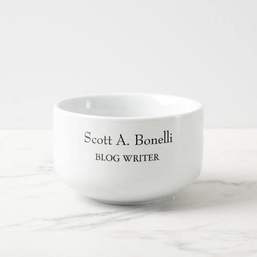 Unique Elegant Plain Simple White Special Soup Mug