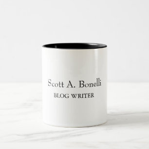 Unique Elegant Plain Simple White Special Two-Tone Coffee Mug