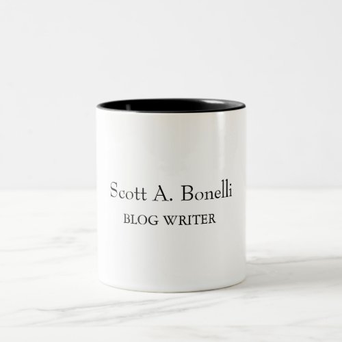 Unique Elegant Plain Simple White Special Two_Tone Coffee Mug