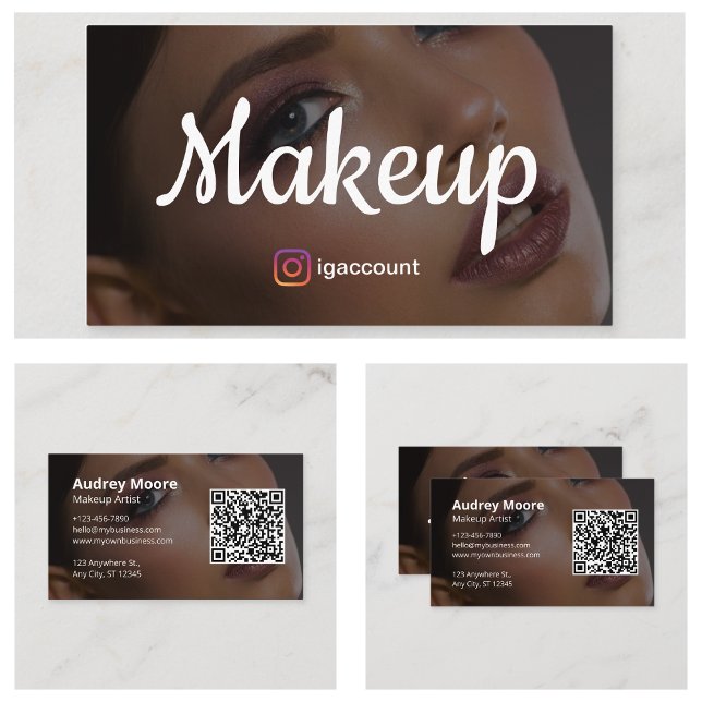 Unique Elegant Trendy Makeup Artist Business Card (Unique Elegant Trendy Makeup Artist Business Card
)
