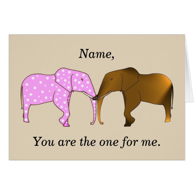 Unique Elephants in Love Proposal Cards (Front Horizontal)