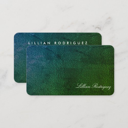 Unique Emerald Green Gradient Texture Abstract Business Card