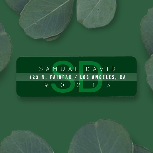Unique Emerald Green Modern Return Address Label