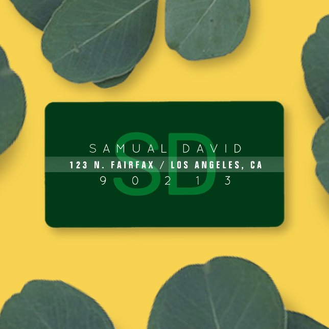 Unique Emerald Green Modern Return Address Label (Creator Uploaded)