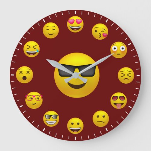 Unique Emoticon Emoji Themed Large Clock