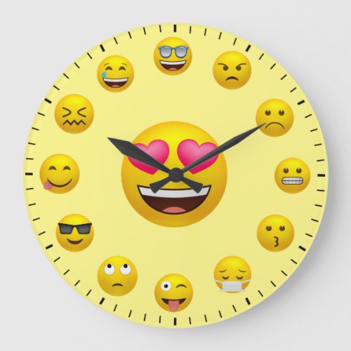 Unique Emoticon Emoji Themed Large Clock