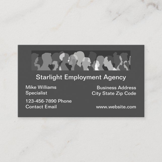 Unique Employment Agency Headhunter Business Card (Front)