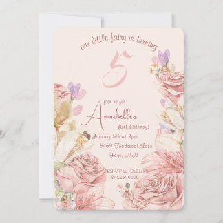 Unique Enchanted Fairy Birthday Invitations