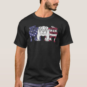 "Unique English Bulldog Dog American Flag S Gifts T-Shirt