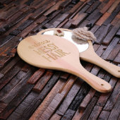 Unique Engraved Natural Wood Handheld Mirror (Top)