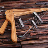 Unique Engraved Natural Wooden Pants Hanger (Top)
