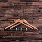 Unique Engraved Natural Wooden Pants Hanger (Front)
