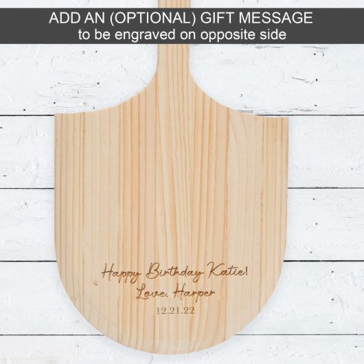 Unique Engraved Paddle Shaped Pizza Peel (Gift Message)