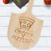 Unique Engraved Paddle Shaped Pizza Peel (Front)