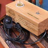 Unique Engraved Plaque Wood Edison Lamp Award (Top Right )