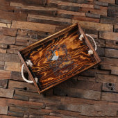 Unique Engraved Robin Wood Serving Tray (Top)