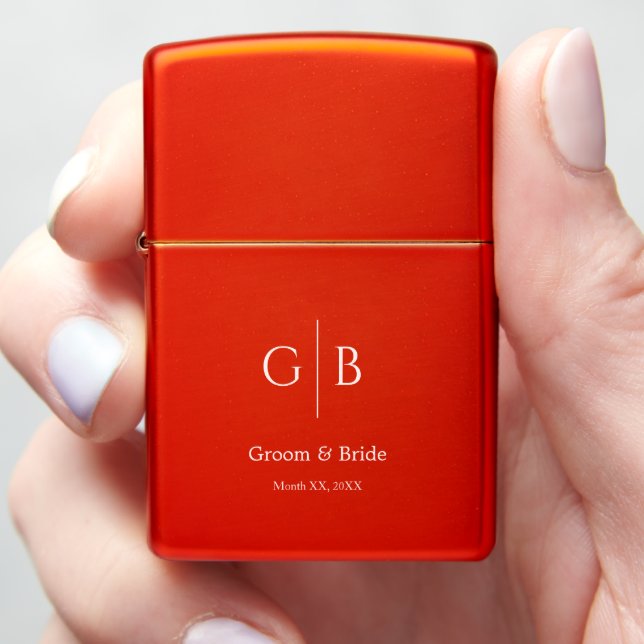 Unique Engraved Zippo Wedding Favor for Guests Lighter (In Hand)