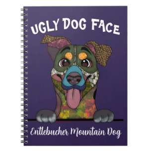 Unique Entlebucher Mountain Dog ugly dog face Notebook