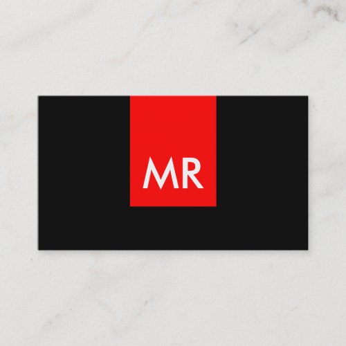 Unique exclusive monogram black red white special business card