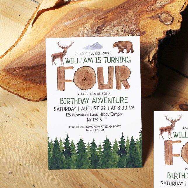 Unique Explorer Boys 4th Birthday Invitation (Creator Uploaded)