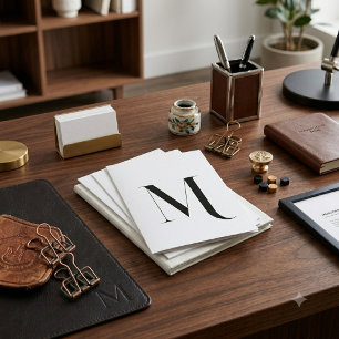 Unique Extra Large Monogram Classic White Pocket Folder