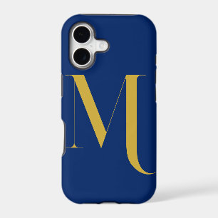 Unique Extra Large Monogram Print Navy iPhone 17 Case