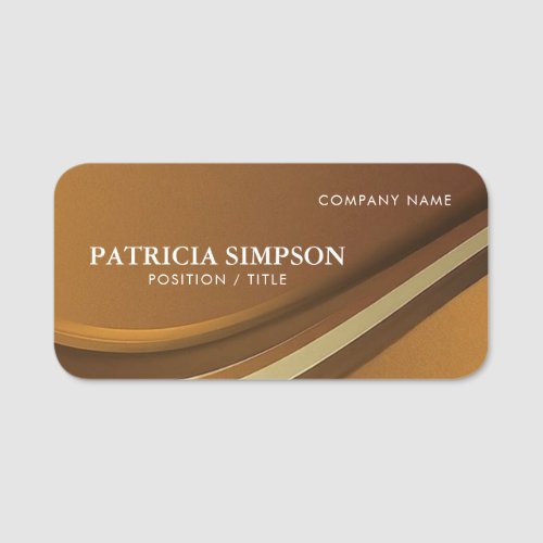 Unique Eye_catching Gradient Brown And Gold Sleek Name Tag