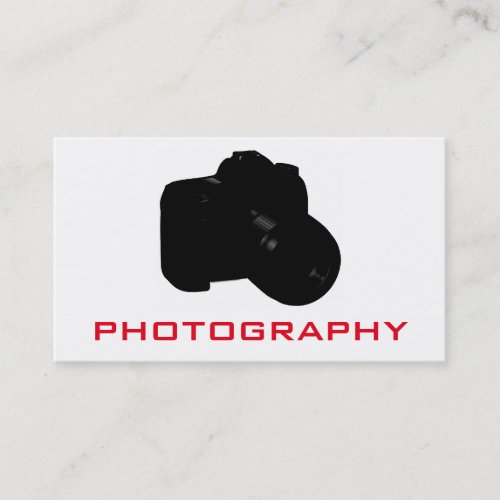 Unique Eyecatching Black White Red Photography Business Card