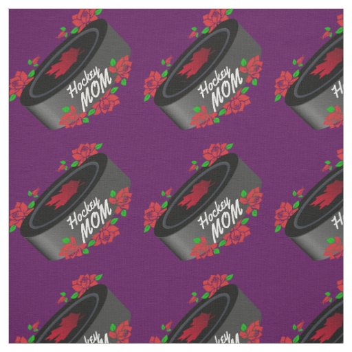 Unique fabric purple Hockey Mom Canada roses
