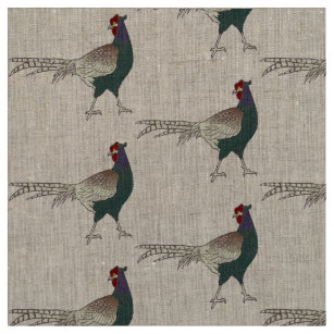 Unique fabric Retro chic pheasant bird  linen