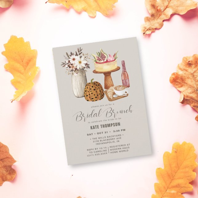 Unique Fall Autumn Pumpkin Bridal Shower Brunch Invitation (Creator Uploaded)