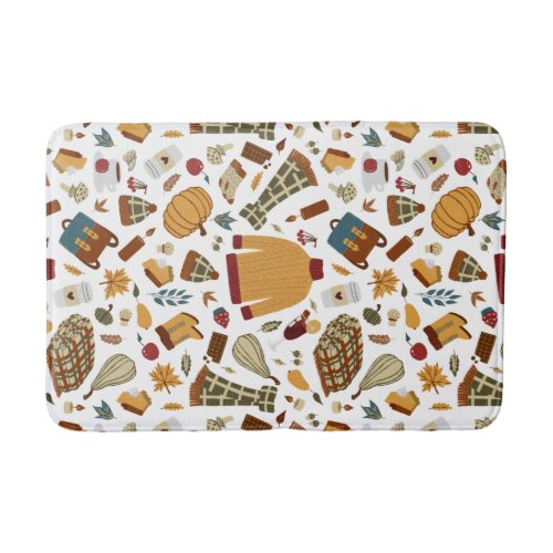 Unique Fall Leaves Harvest Autumn Pumpkins Bath Mat