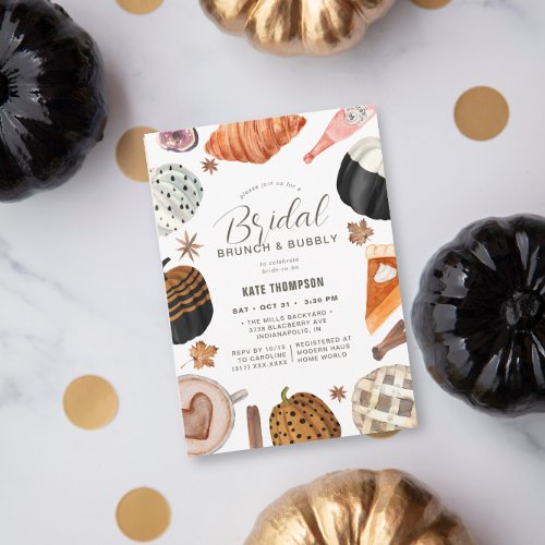 Unique Fall Painted Pumpkins Bridal Shower Brunch Invitation