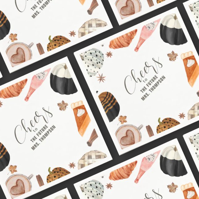 Unique Fall Painted Pumpkins Bridal Shower Brunch Napkins (Creator Uploaded)