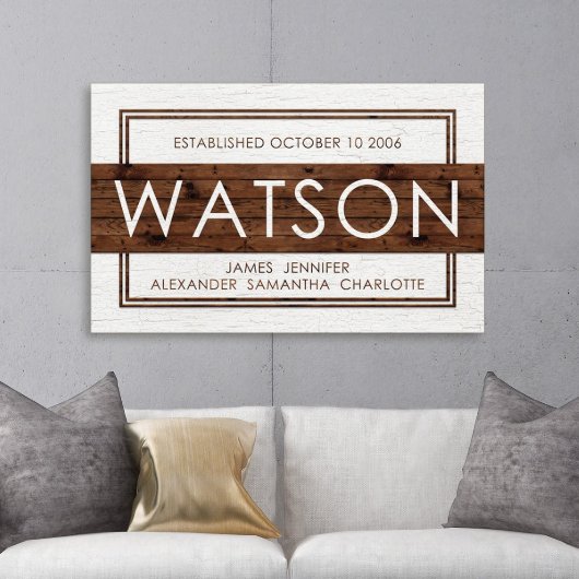 Unique Family Name Wood Grain Sign (Front)