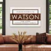 Unique Family Name Wood Grain Sign (Front Left)