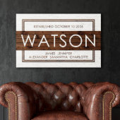 Unique Family Name Wood Grain Sign (Front Right)