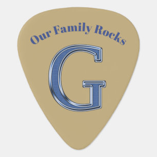 Unique Family Reunion Keepsake Letter G Initial Guitar Pick
