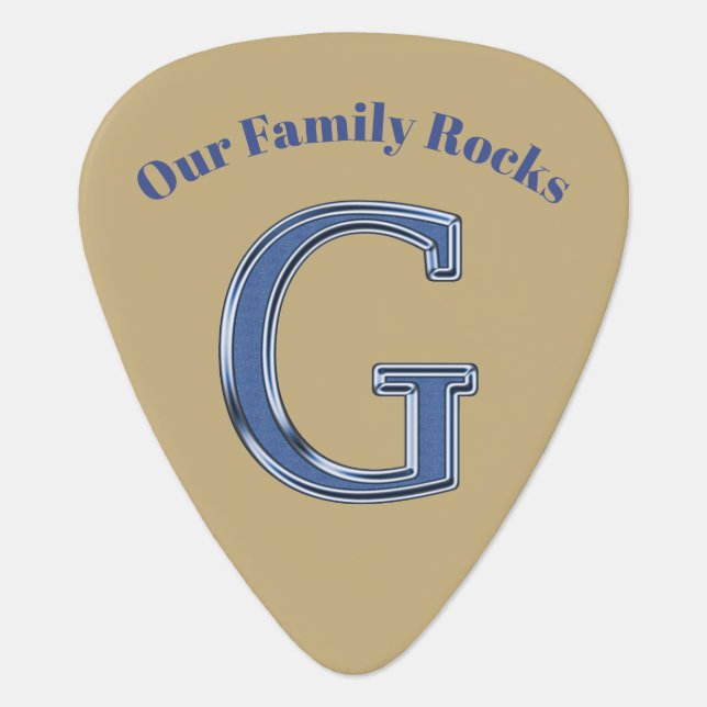 Unique Family Reunion Keepsake Letter G Initial Guitar Pick (Front)
