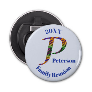Unique Family Reunion Memento Vivid Letter P Bottle Opener