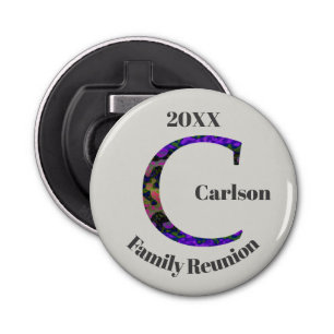 Unique Family Reunion Tie-dye Letter C Monogram Bottle Opener