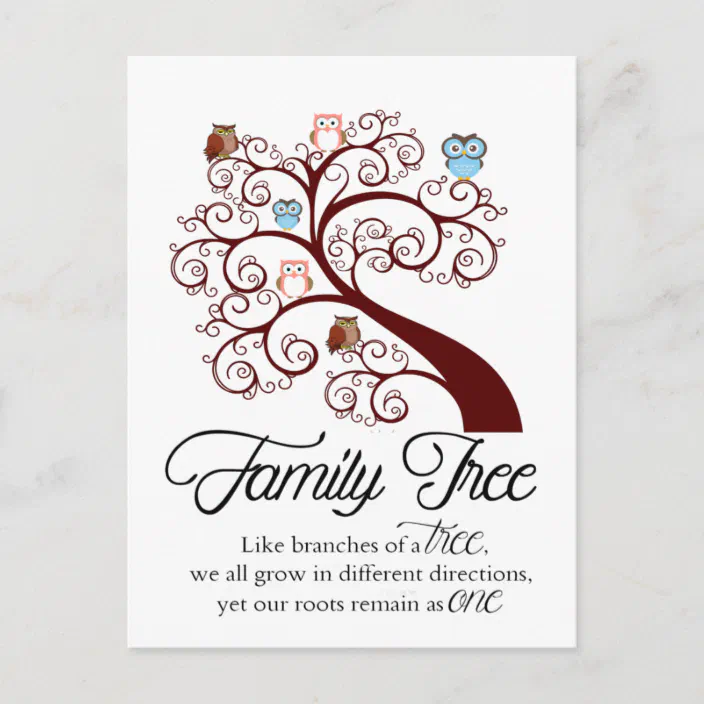 Unique Family Tree Design Postcard Zazzle Com