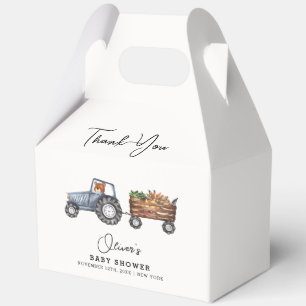 Unique Farm Tractor Teddy Bear Baby Shower Favor Boxes