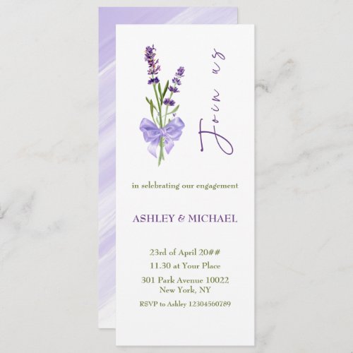 Unique Fashion Simple Lavender Bouquet Handwritten Invitation