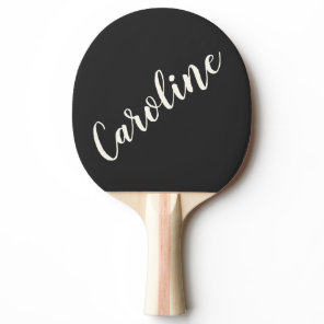 Unique Favor Personalized Name Black and White Ping Pong Paddle