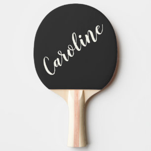 Unique Favor Personalized Name Black and White Ping Pong Paddle