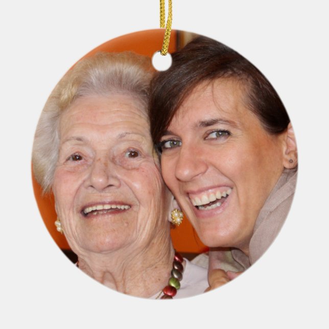 Unique Favorite Family Photo Love Ceramic Ornament (Front)